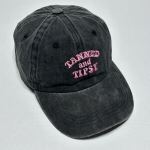 Womens Tanned and Tipsy Gray Travel Vacation Hat Adjustable Strap Baseball